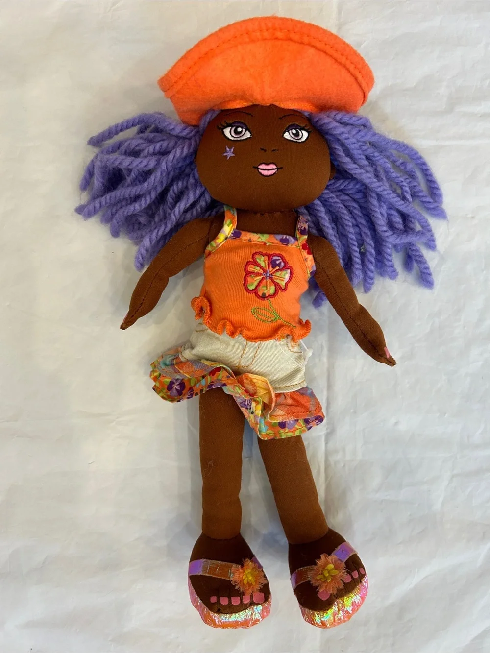 The Children's Place Purple-Haired Orange Outfit Plush Doll